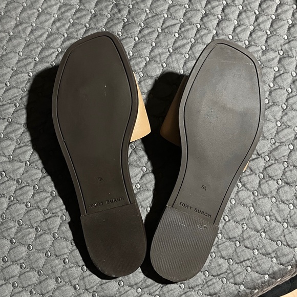 Tory Burch Brown Logo Slide Sandals - Picture 4 of 5